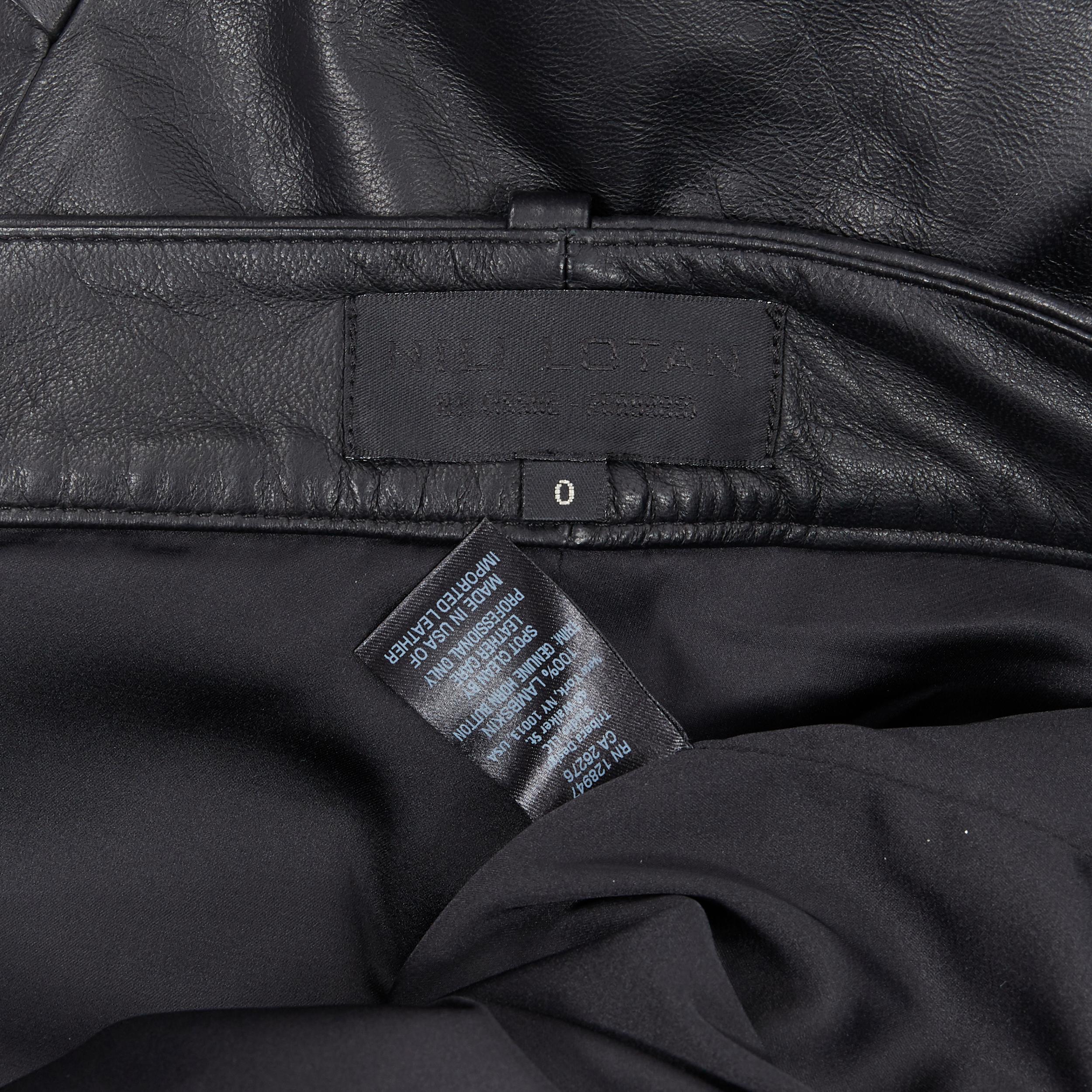 NILI LOTAN 100% lambskin leather elasticated cuff hem casual pants US0 XS 4