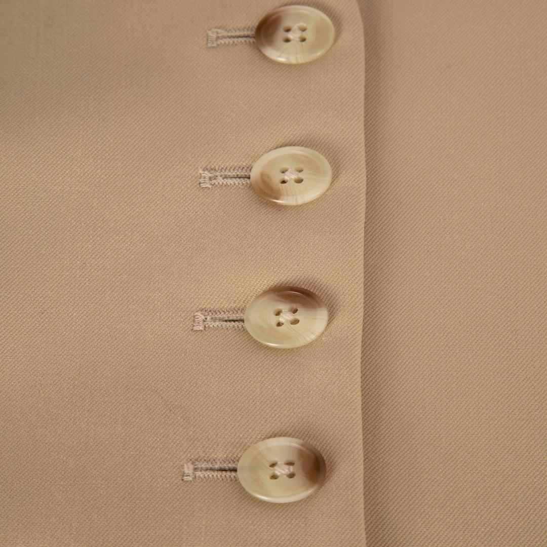 Nili Lotan Beige Wool Button Down Vest Size L In Good Condition In London, GB