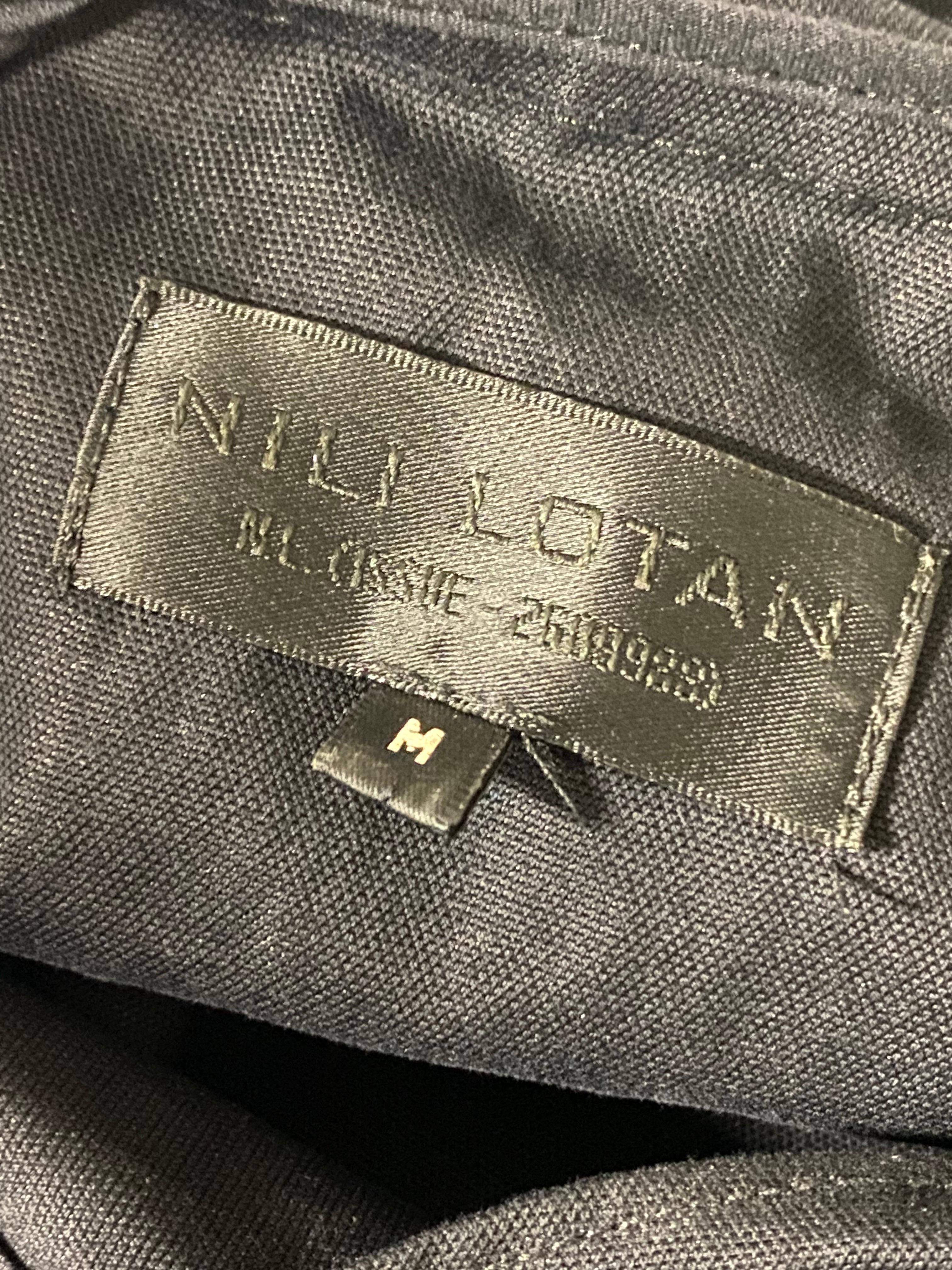 Nili Lotan Black Cotton Top, Size Medium For Sale 3