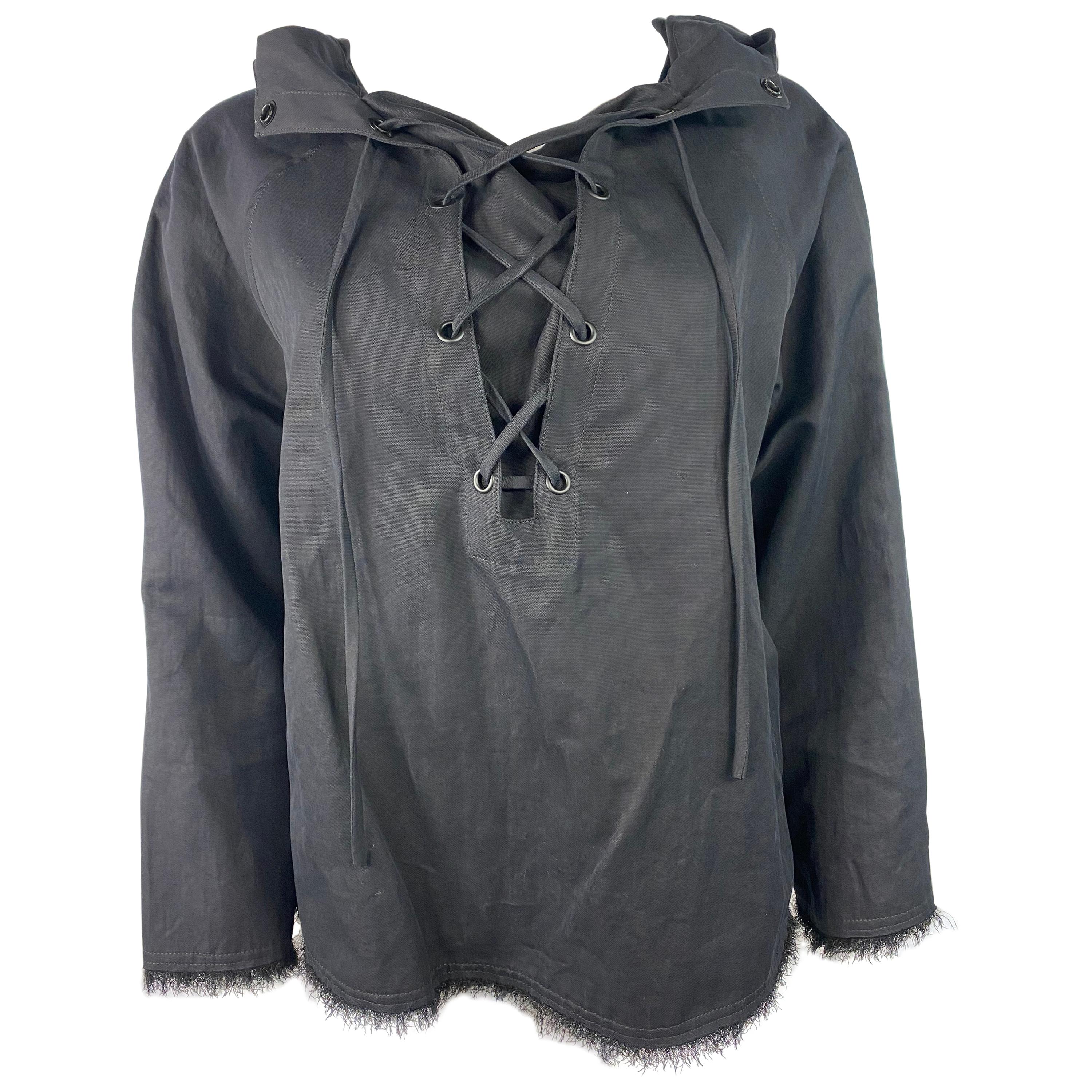 Nili Lotan Black Cotton Top, Size Medium For Sale