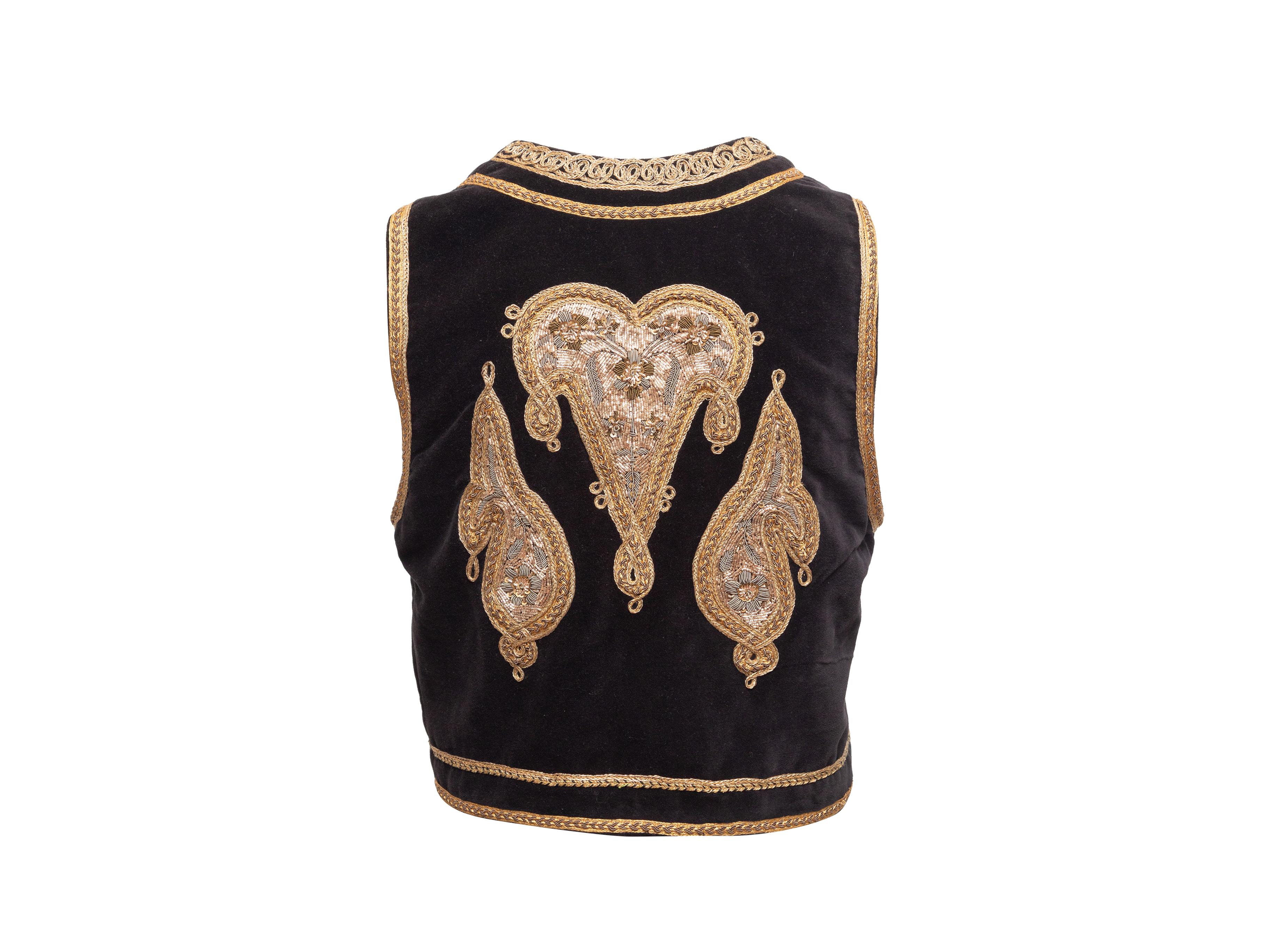 Nili Lotan Black Embroidered Vest In Good Condition In New York, NY