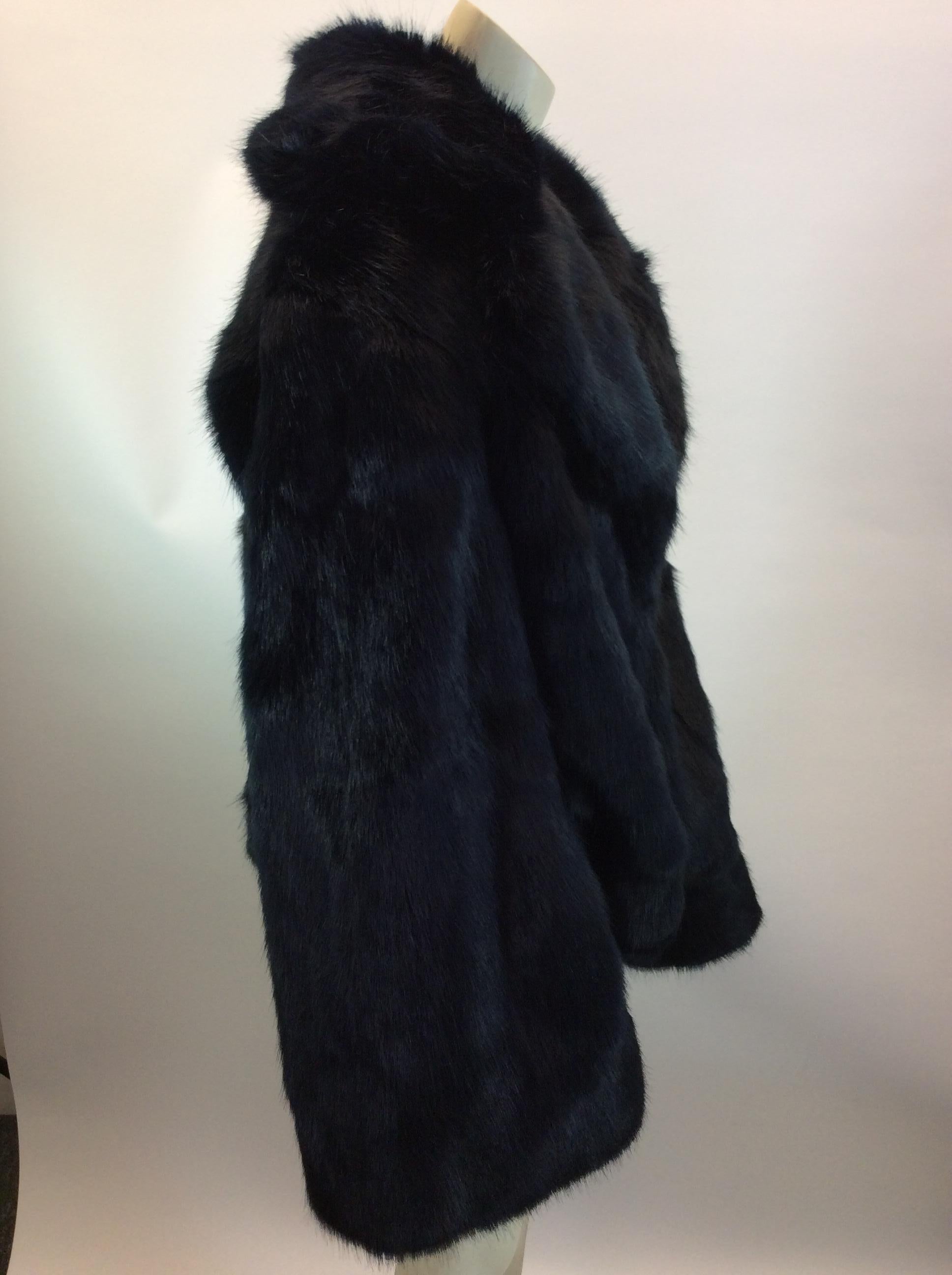 Nili Lotan Black Faux Fur Coat In Good Condition For Sale In Narberth, PA