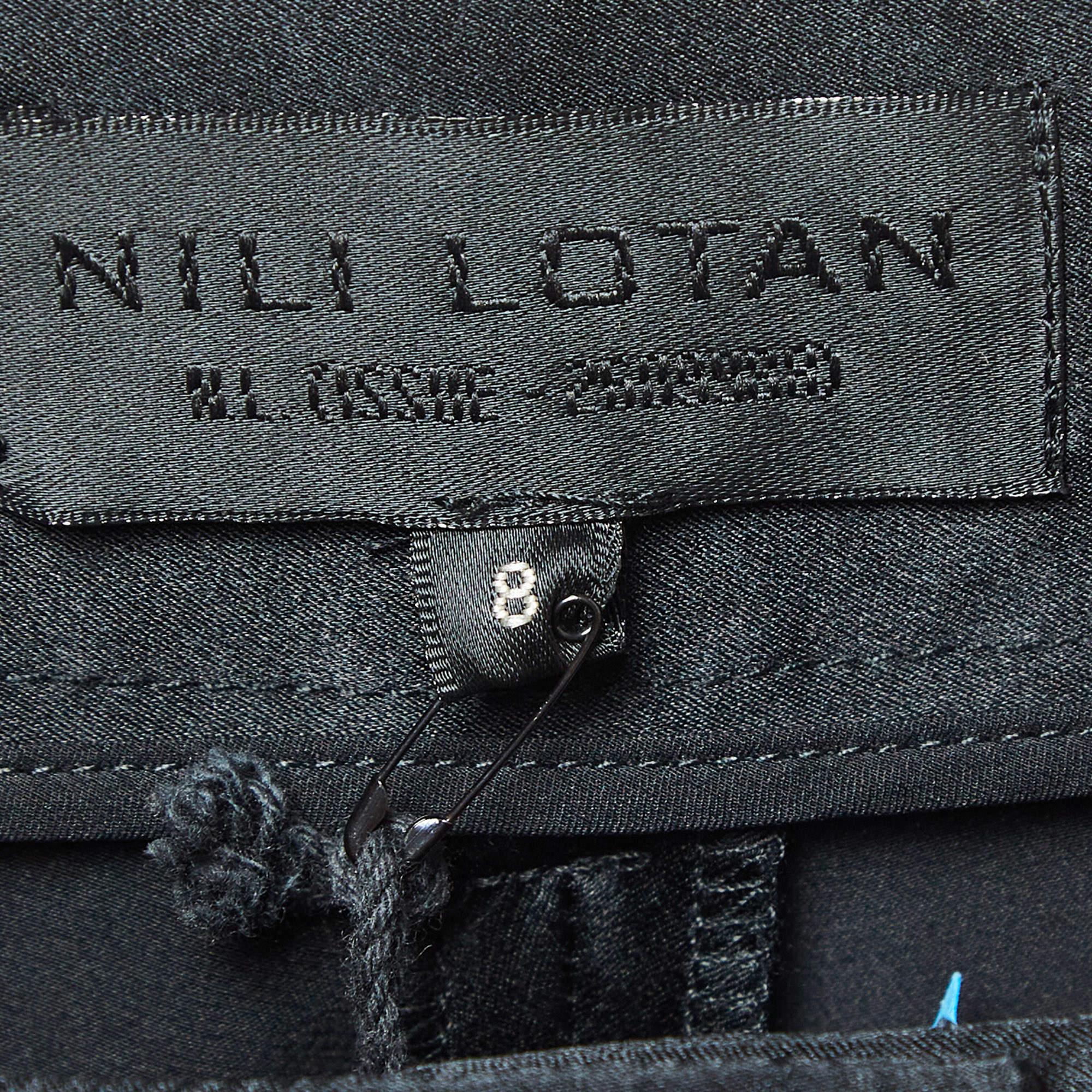 De las mujeres Nili Lotan Pantalones Sevilla Satén Negro M en venta
