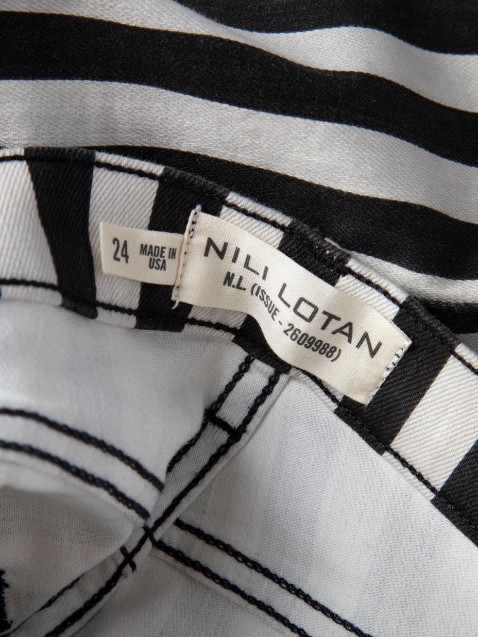 Nili Lotan Black & White Striped Jeans Size XS For Sale 3