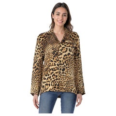 Camicia in seta con stampa leopardo marrone di Nili Lotan Lotan taglia XS