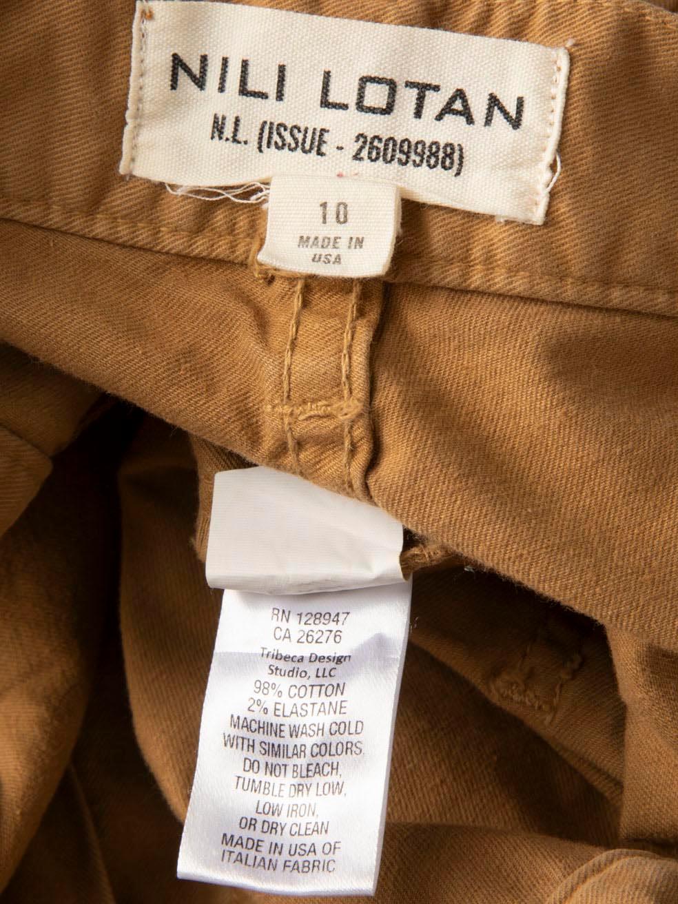 Pantaloni Cargo a gamba larga Nili Lotan Lotan Marrone Taglia XL in vendita 1