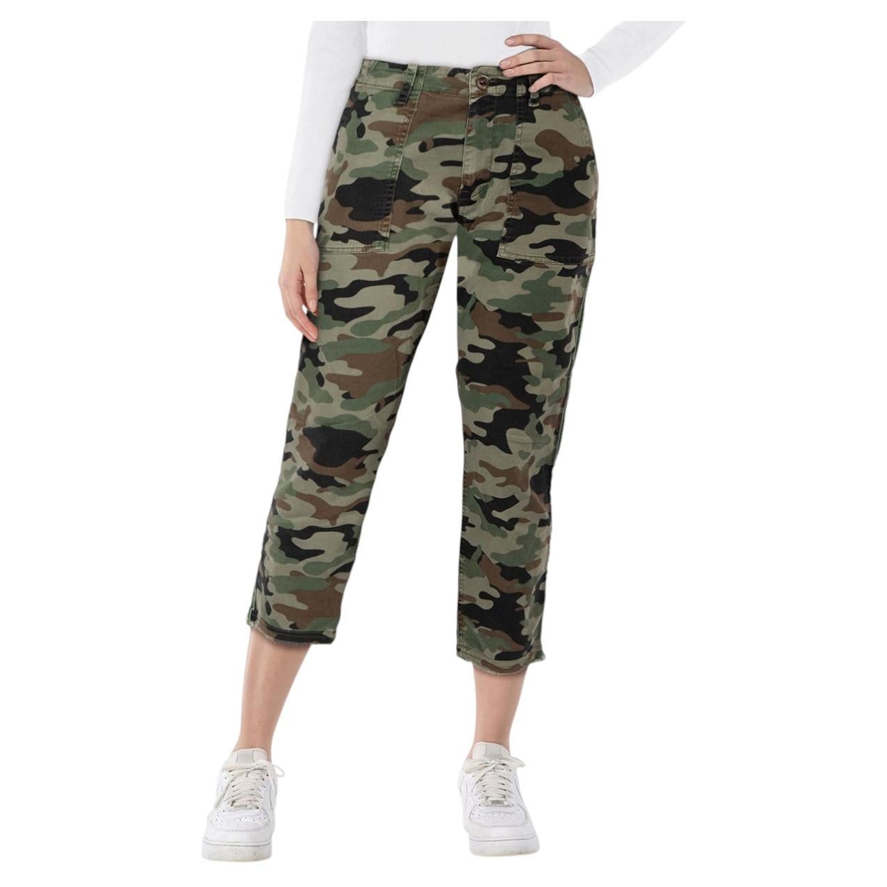 Nili Lotan Camouflage Skinny Cropped Trousers Size S For Sale