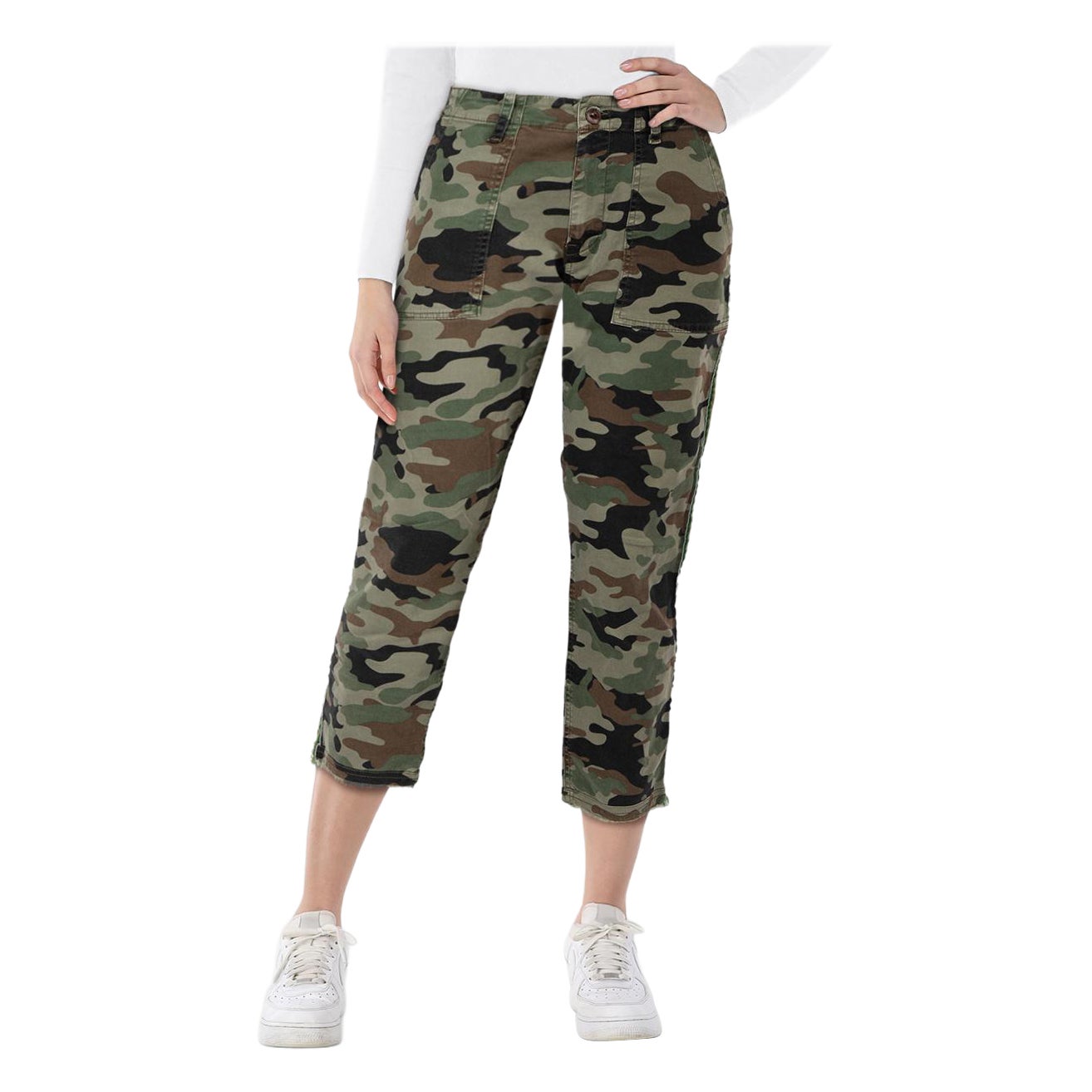 Nili Lotan Camouflage Skinny Cropped Hose Größe S im Angebot