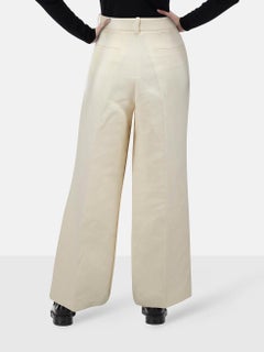 Nili Lotan Cream High Waisted Trousers Size M