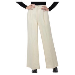 Nili Lotan Cream High Waisted Trousers Size M