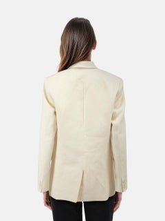 Nili Lotan Cream Single Breasted Blazer Size S