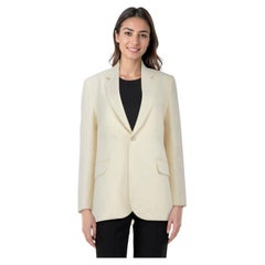 Nili Lotan Cream Single Breasted Blazer Size S