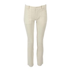 Nili Lotan Ecru Corduroy Skinny Trousers Size XXS
