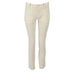 Pantaloni a gamba tesa in velluto a coste color ecru di Nili Lotan Taglia XXS