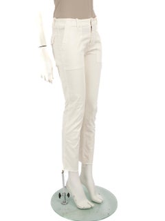 Nili Lotan Ecru Denim Raw Hem Jeans Size XS