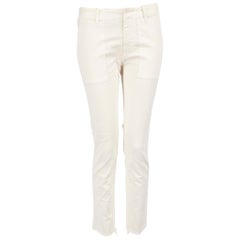 Nili Lotan Ecru Denim Raw Hem Jeans Size XS