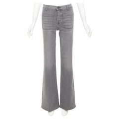 NILI LOTAN Florence grey washed denim patch pockets flare jeans 26"
