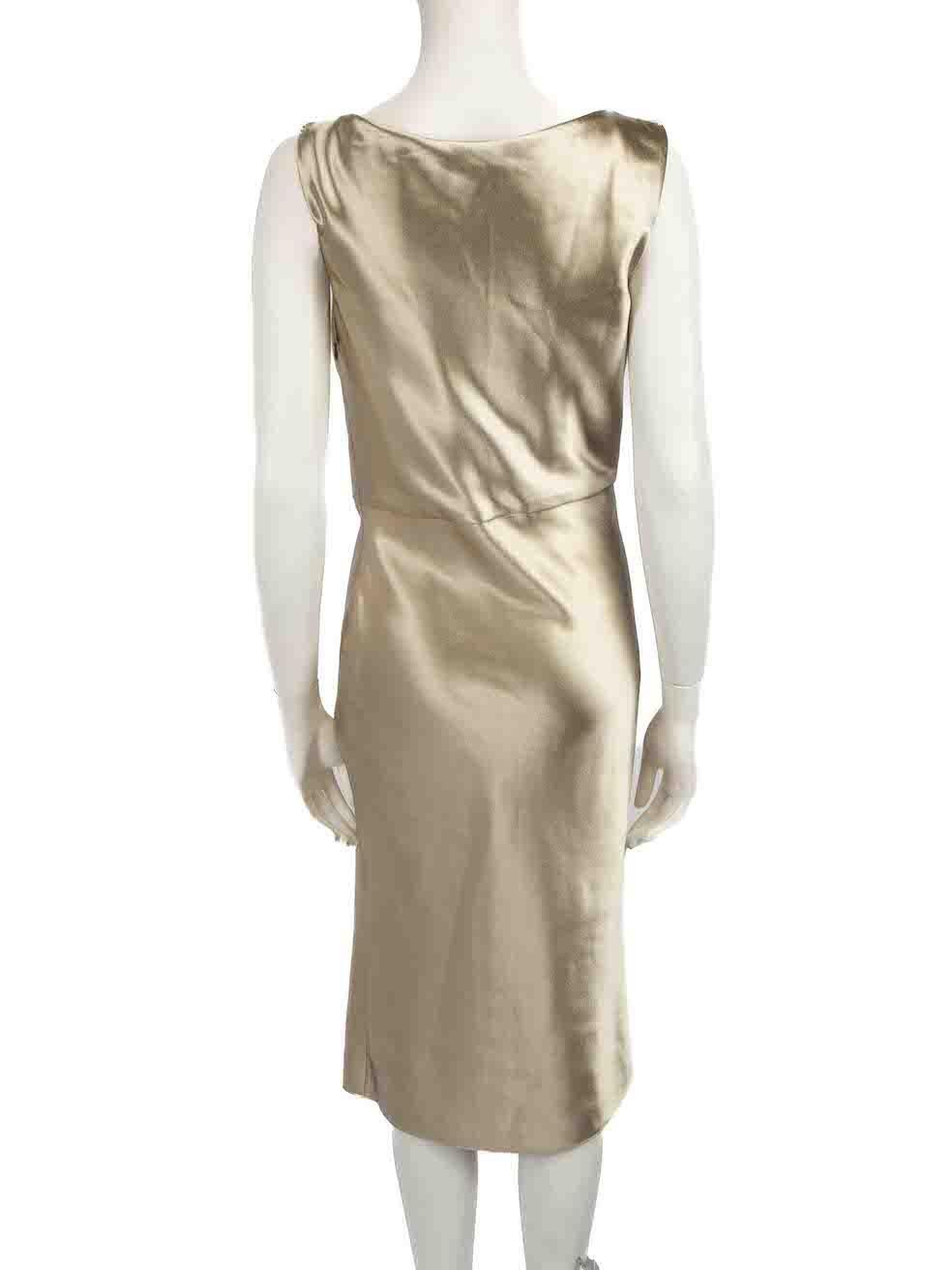 Nili Lotan Gold Wide Neck Midi Length Dress Size S In New Condition For Sale In London, GB