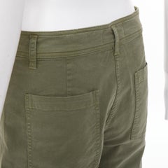 NILI LOTAN Megan camo washed cotton twill casual utility wide leg pants US4 S
