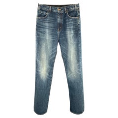 NILI LOTAN Size 32 Blue Cotton Straight leg Jeans