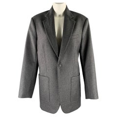 NILI LOTAN Size M Grey Wool Notch Lapel Jacket