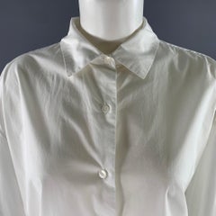 NILI LOTAN Size M White Cotton Relaxed Fit Shirt