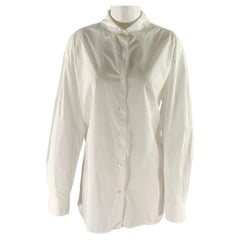NILI LOTAN Size M White Cotton Relaxed Fit Shirt
