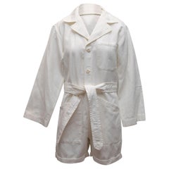 Nili Lotan White Long Sleeve Denim Romper