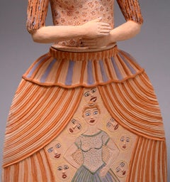 Great menina dancer Nili Pincas Contemporary art sculpture terracotta pastel