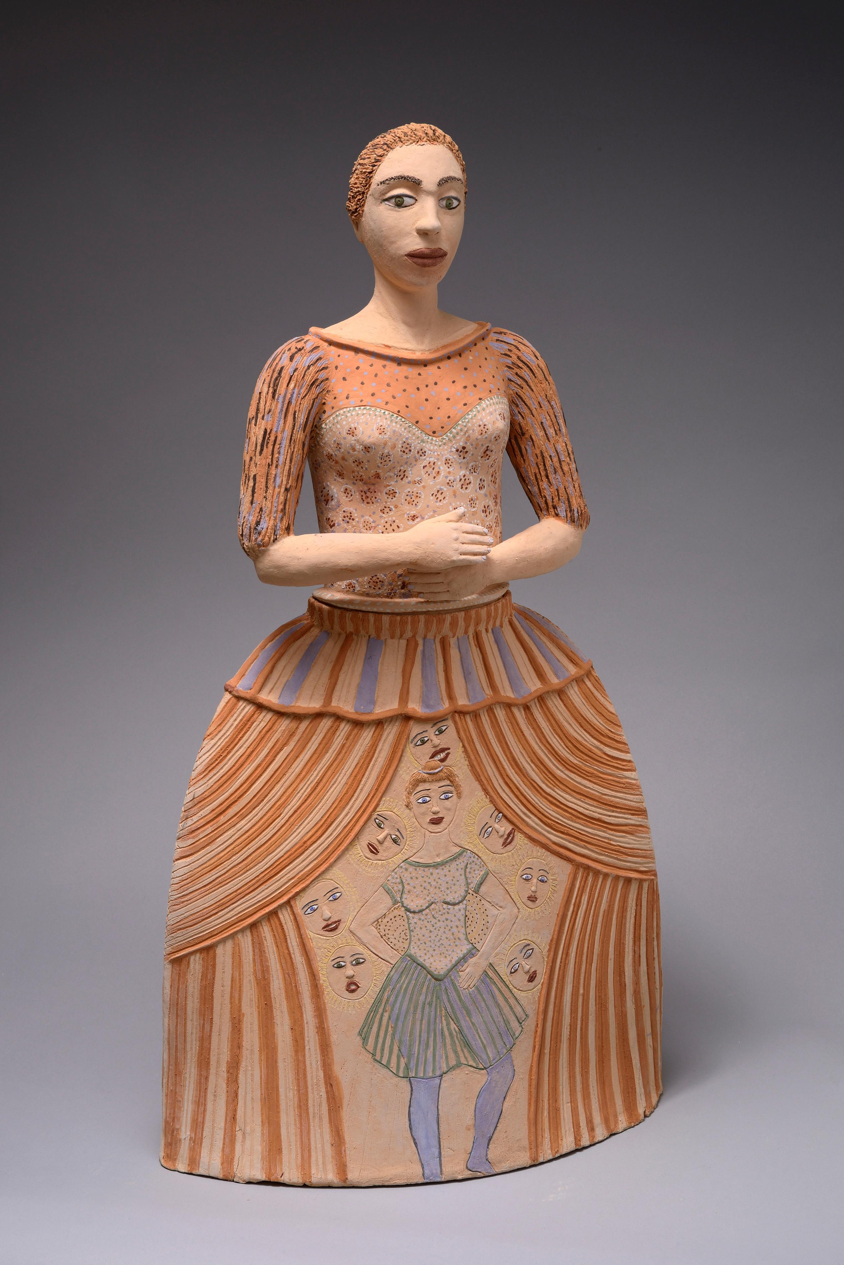 Grande ballerina menina Nili Pincas Arte contemporanea scultura terracotta pastello