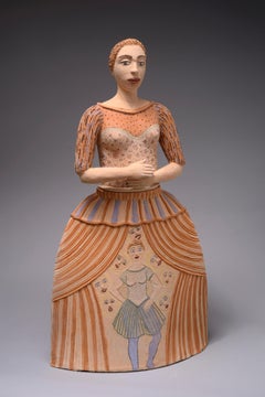 Great menina dancer Nili Pincas Contemporary art sculpture terracotta pastel