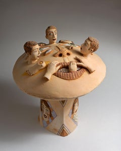 Son of Chronos Nili Pincas Contemporary art sculpture terracotta mythology totem