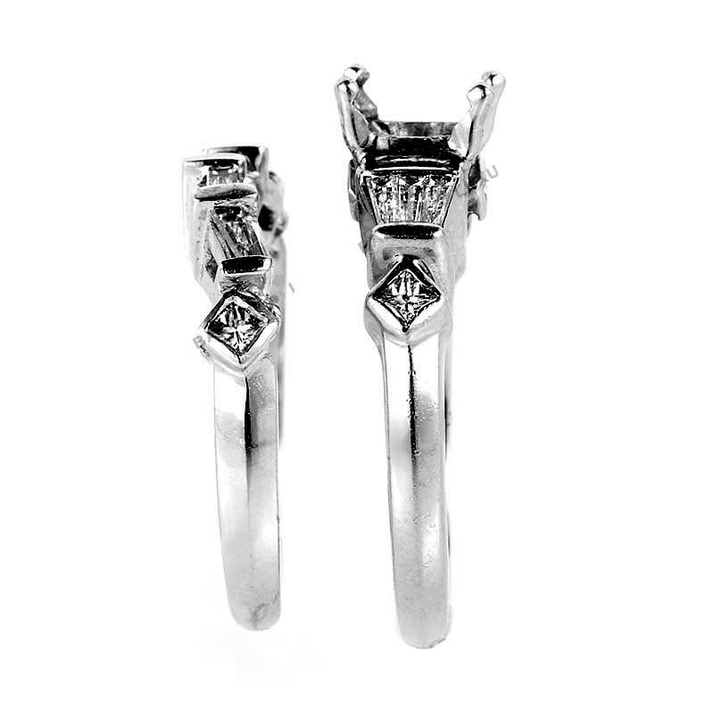 Women's Nili Platinum and 18 Karat White Gold Bridal Mounting Set