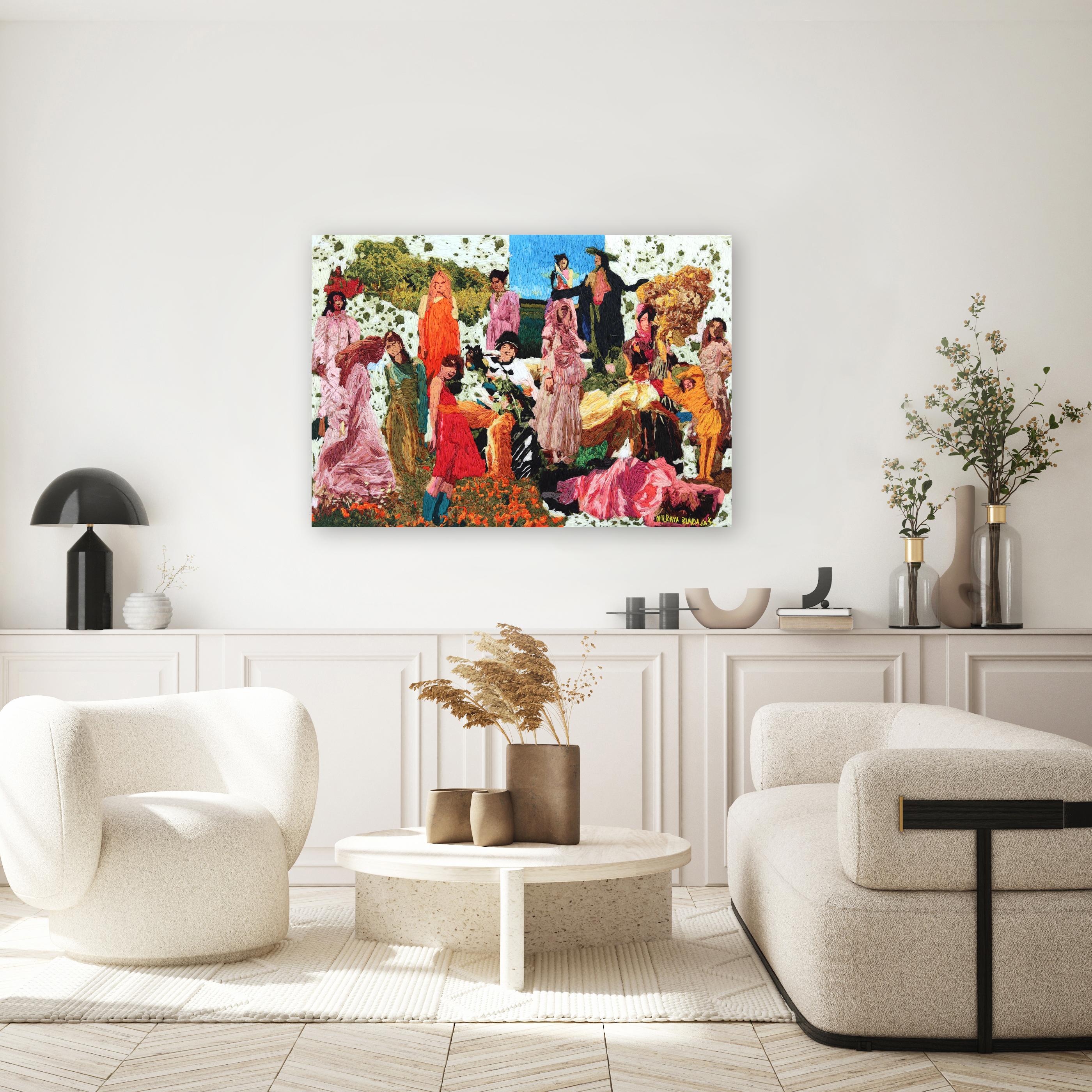 Primavera a la vida  -  Obra de Arte en Técnica Mixta sobre Lienzo con Texturas Vibrantes en venta 1