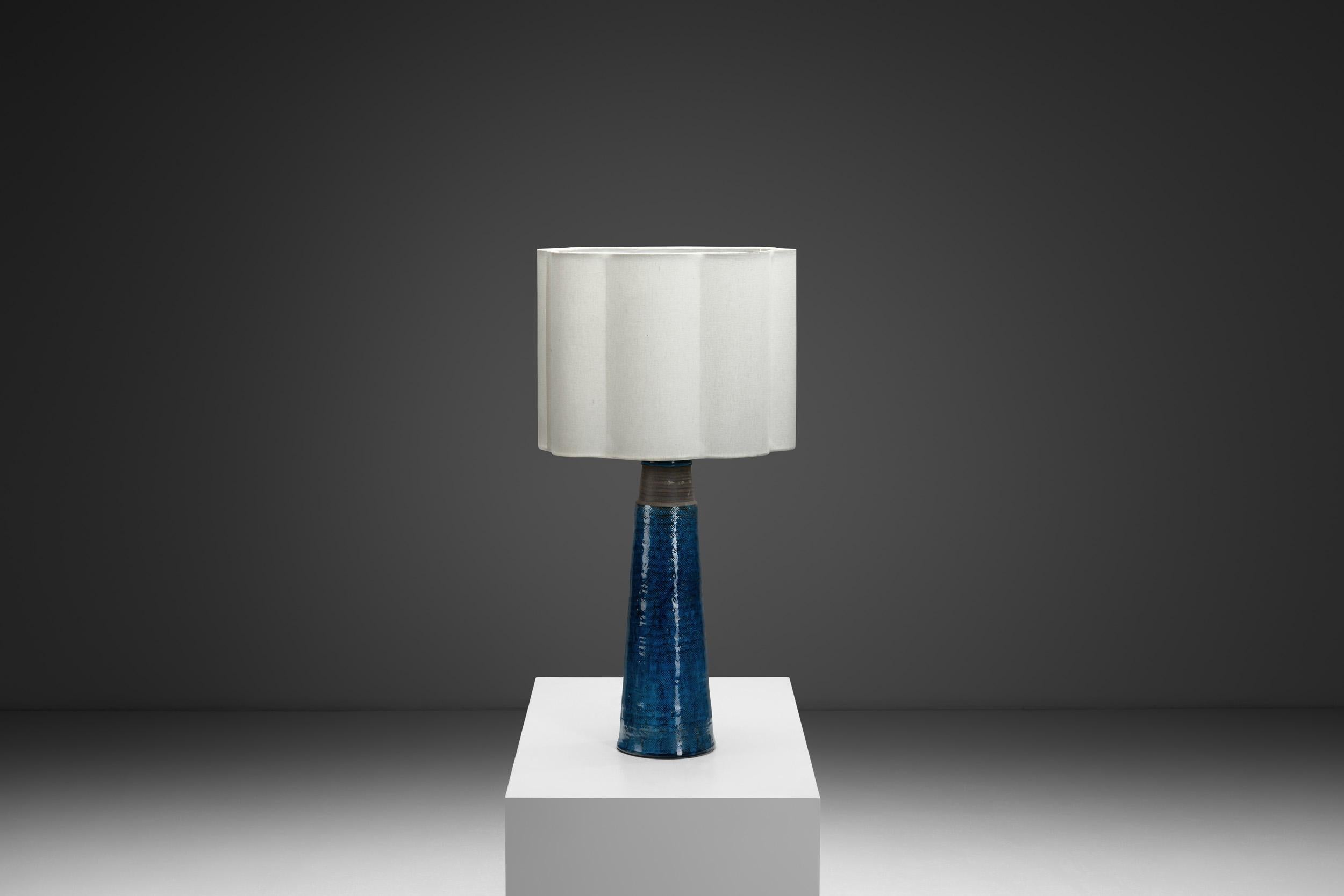 Mid-Century Modern Nils and Herman Kähler Ceramic Table Lamp, Denmark 1960s en vente