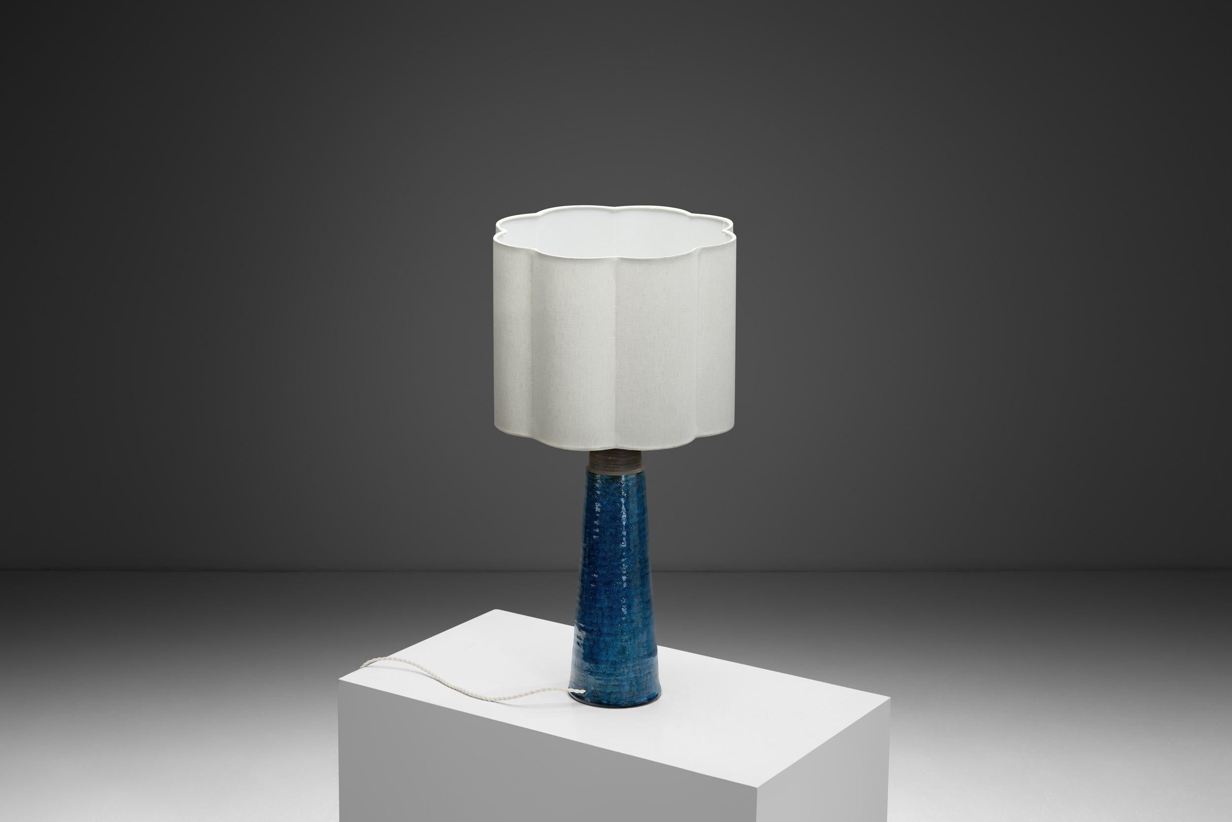 Nils and Herman Kähler Ceramic Table Lamp, Denmark 1960s Bon état - En vente à Utrecht, NL