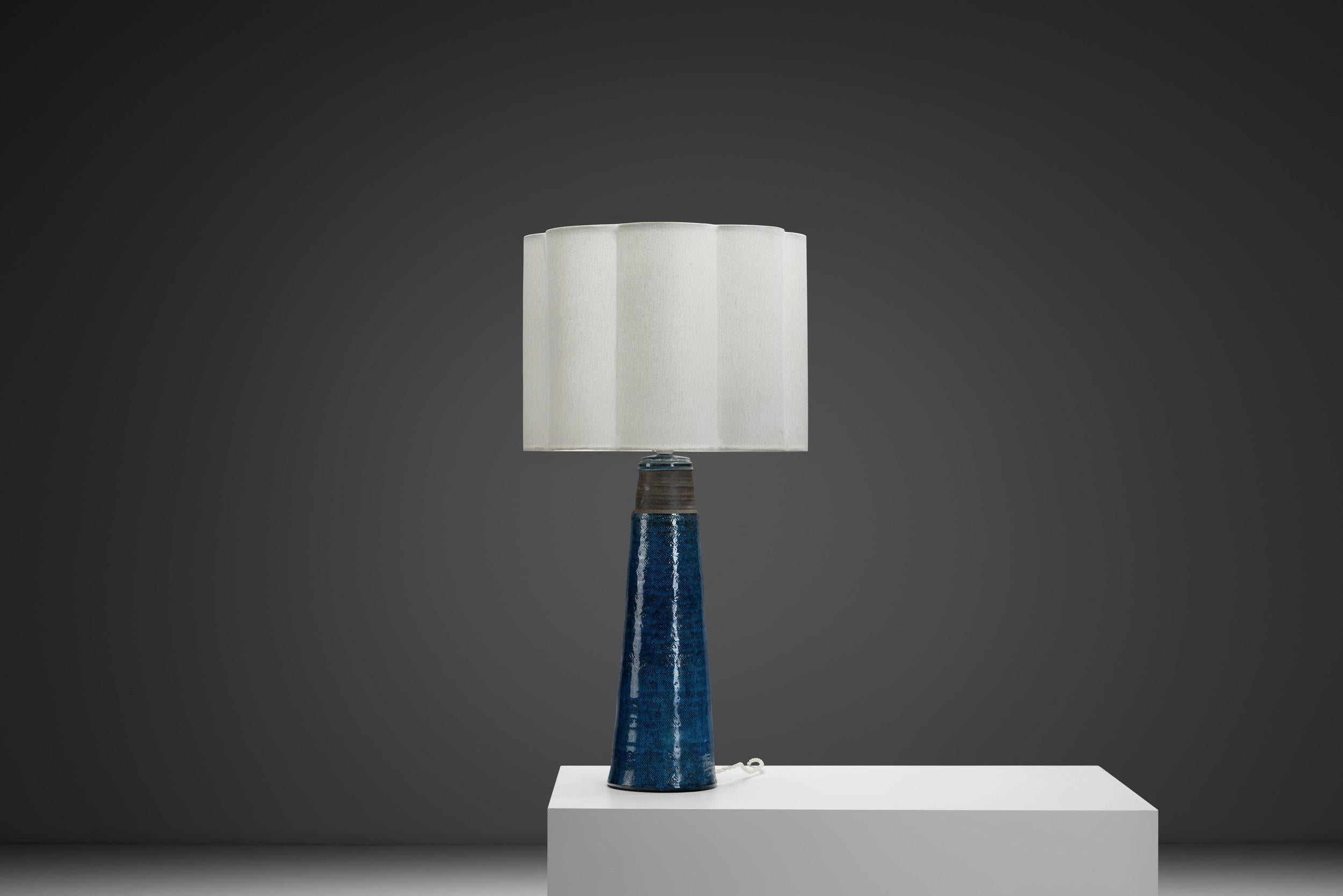 Céramique Nils and Herman Kähler Ceramic Table Lamp, Denmark 1960s en vente