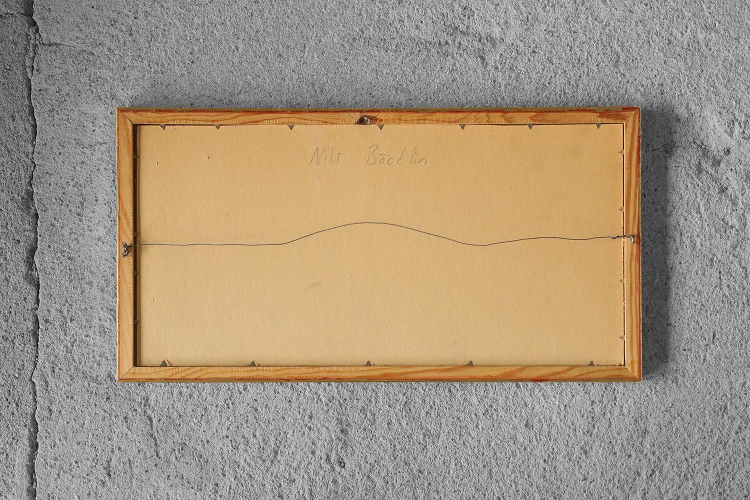 Milieu du XXe siècle Nils Böcklin, Composition, huile sur carton, années 1960, encadré en vente