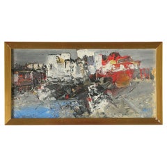 Vintage Nils Böcklin, Composition, Oil on Board, 1960s, Framed