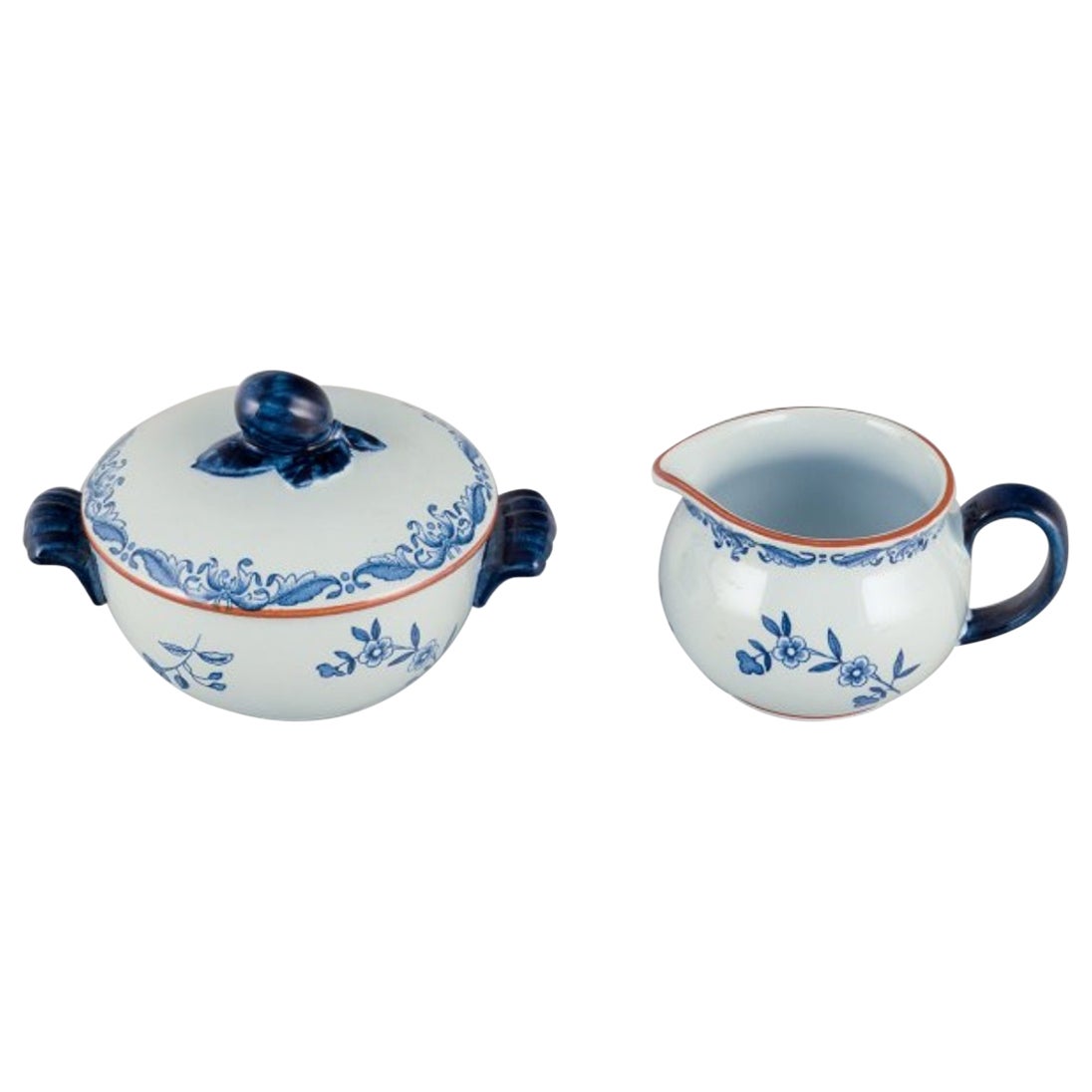 Nils Emil Lundström for Rörstrand. "Ostindia" sugar bowl and creamer