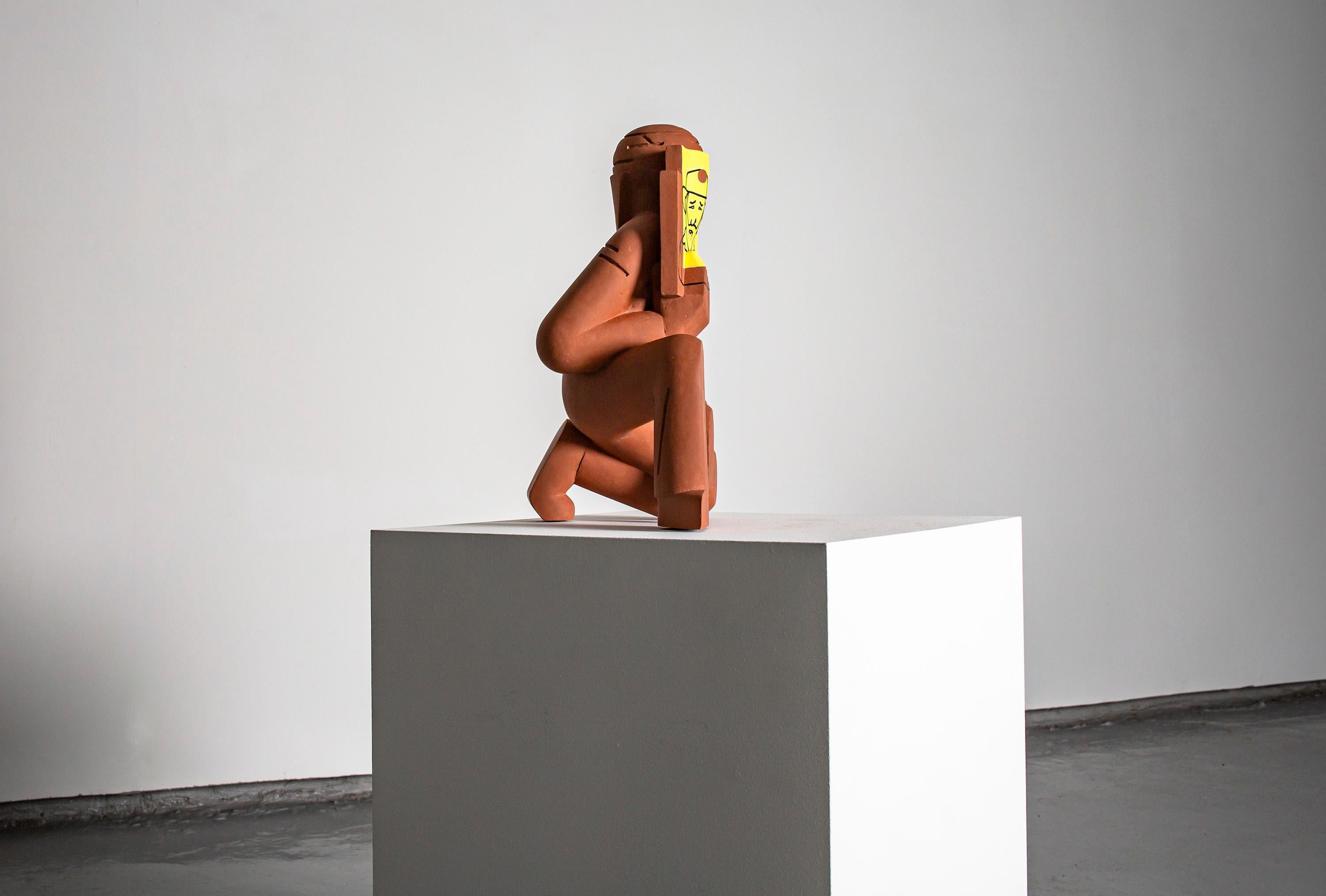 «Dave Canterbury`s apology» Figurative Sculpture by Nils Erichsen Martin 5