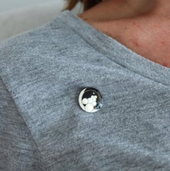 NILS ERIK ELVIK 1930 Noruega Art Decó Broche de esmalte guilloché en plata de ley