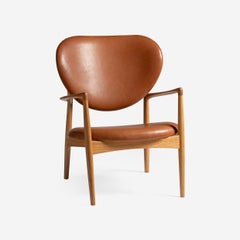 Nils & Eva Koppel Medaillonstuhl in Eiche und Leder 1952