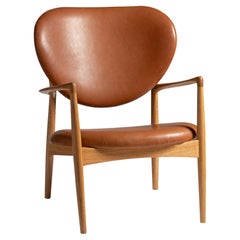 Nils & Eva Koppel Medaillonstuhl in Eiche und Leder 1952