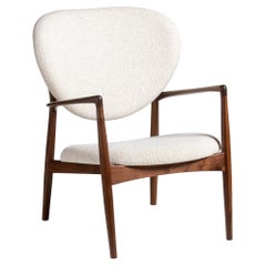 Nils & Eva Koppel Medaillonstuhl in Nussbaum und Stoff 1952