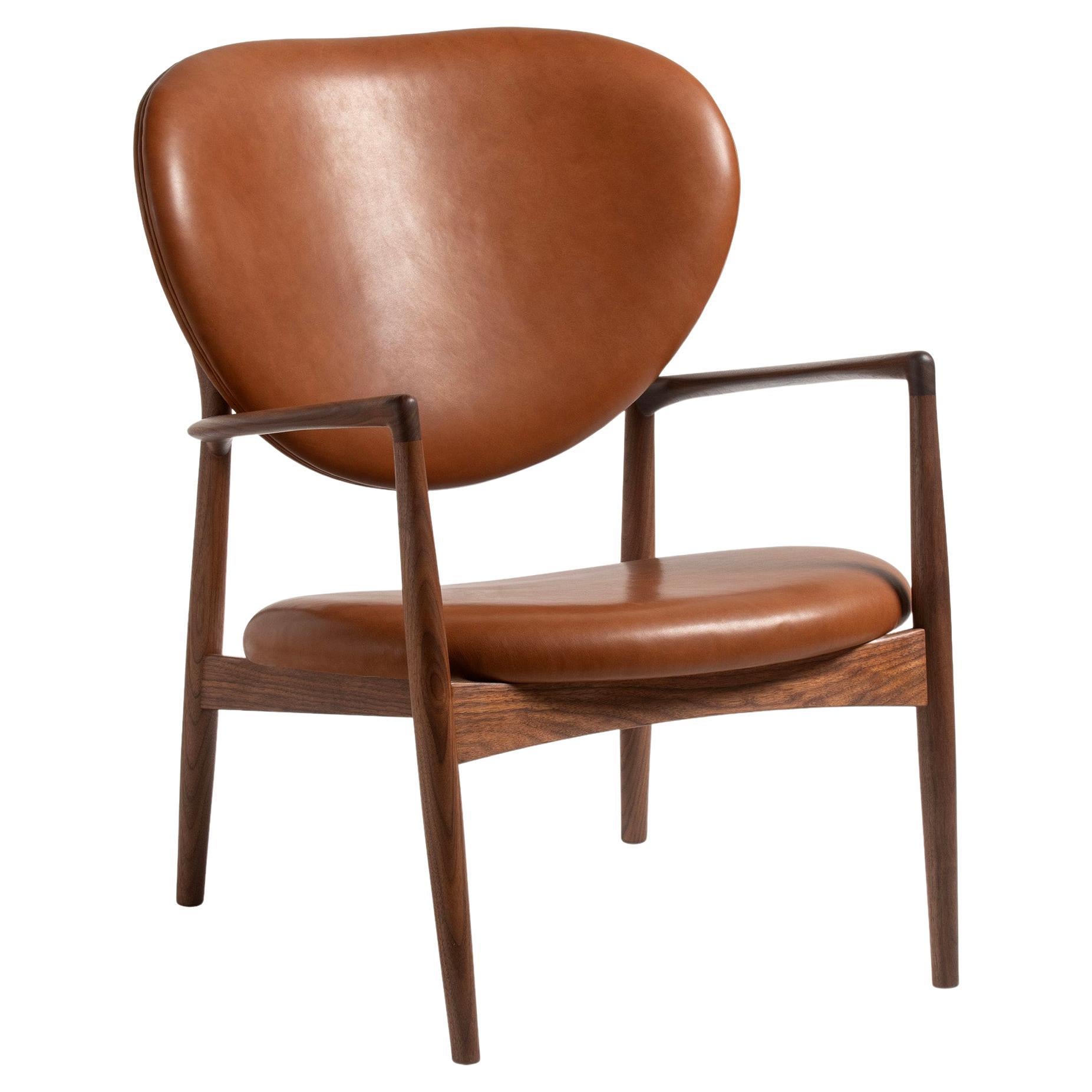 Nils & Eva Koppel Medallion Chair in Walnut and Leather 1952 For Sale
