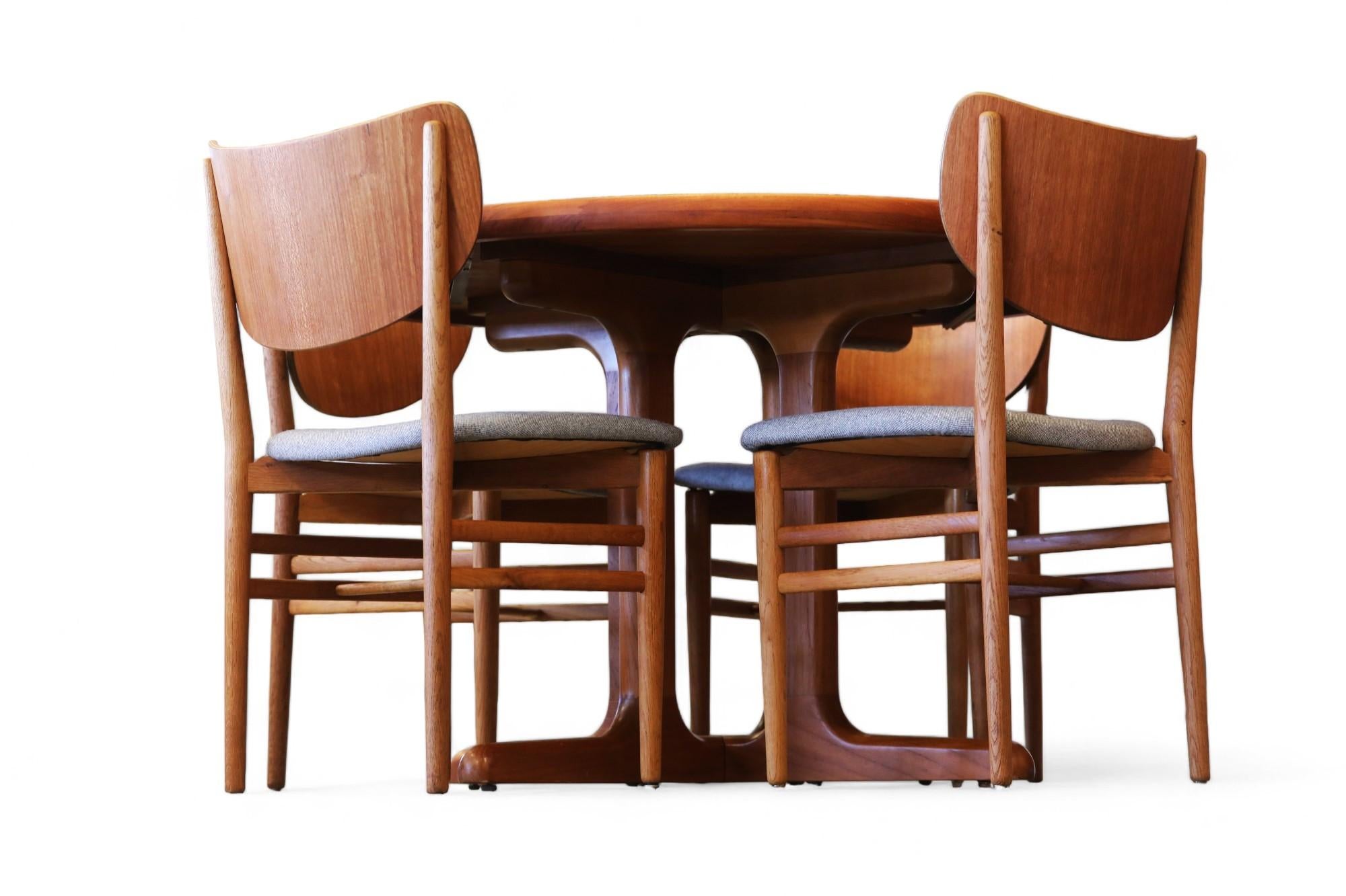 Danish Nils & Eva Koppel Slagelse chair in teak and oak, set of six chairs For Sale