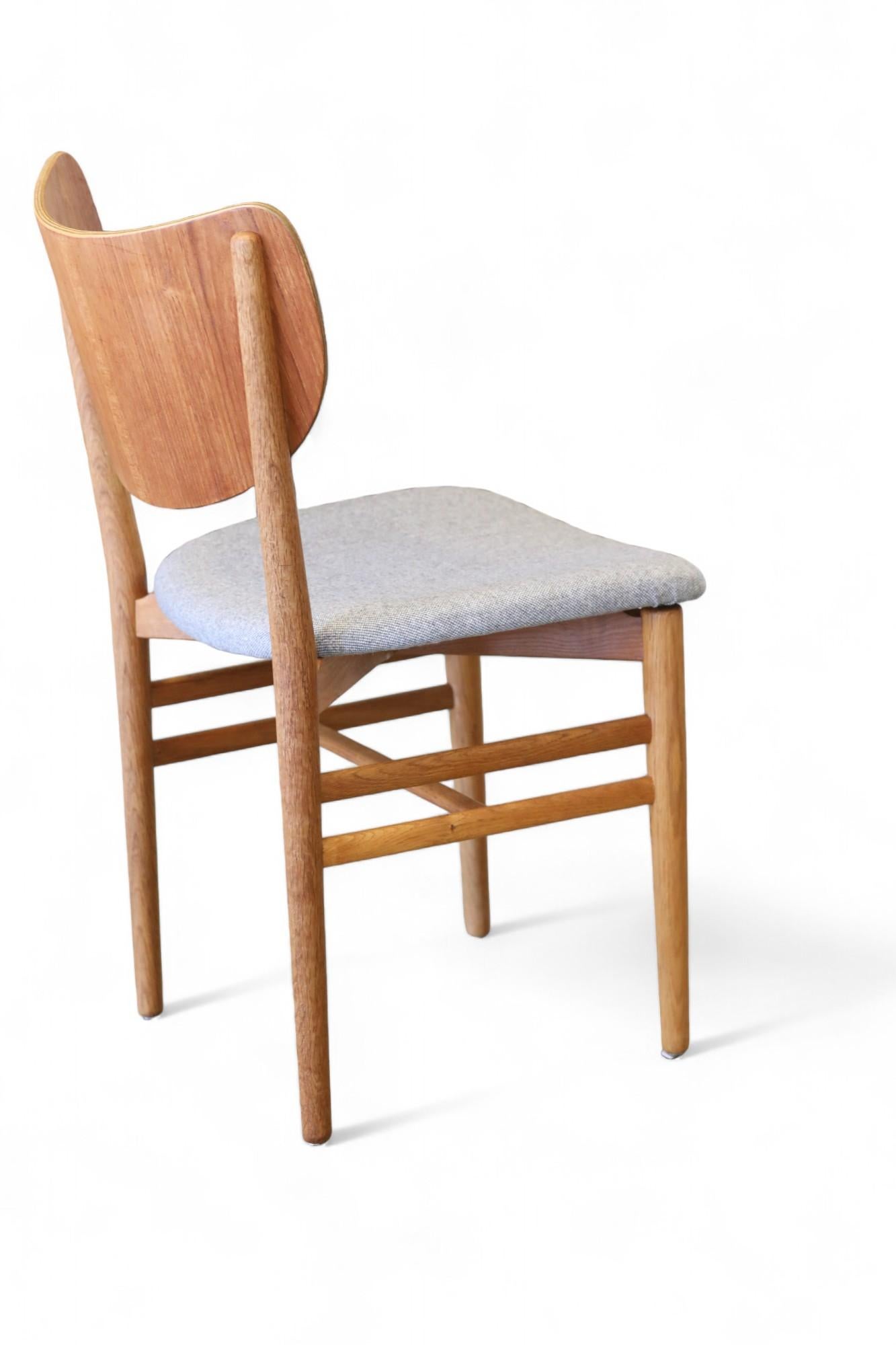 Nils & Eva Koppel Slagelse chair in teak and oak, set of six chairs In Good Condition For Sale In Laxå, SE