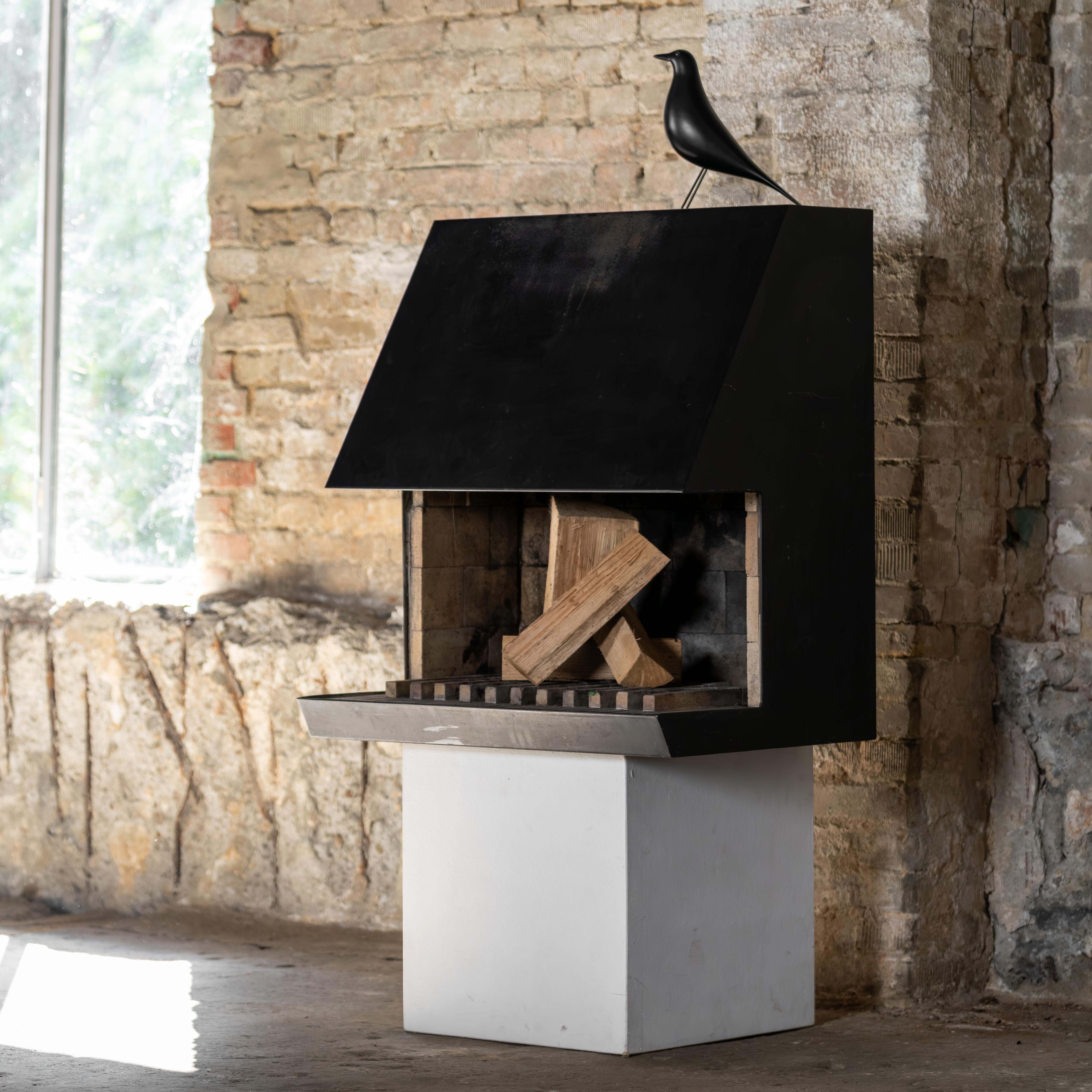Chimenea Cubus nº 1 de Nils Fagerholt, 1971 Dinamarca

Esta chimenea de placa de hierro modelo 