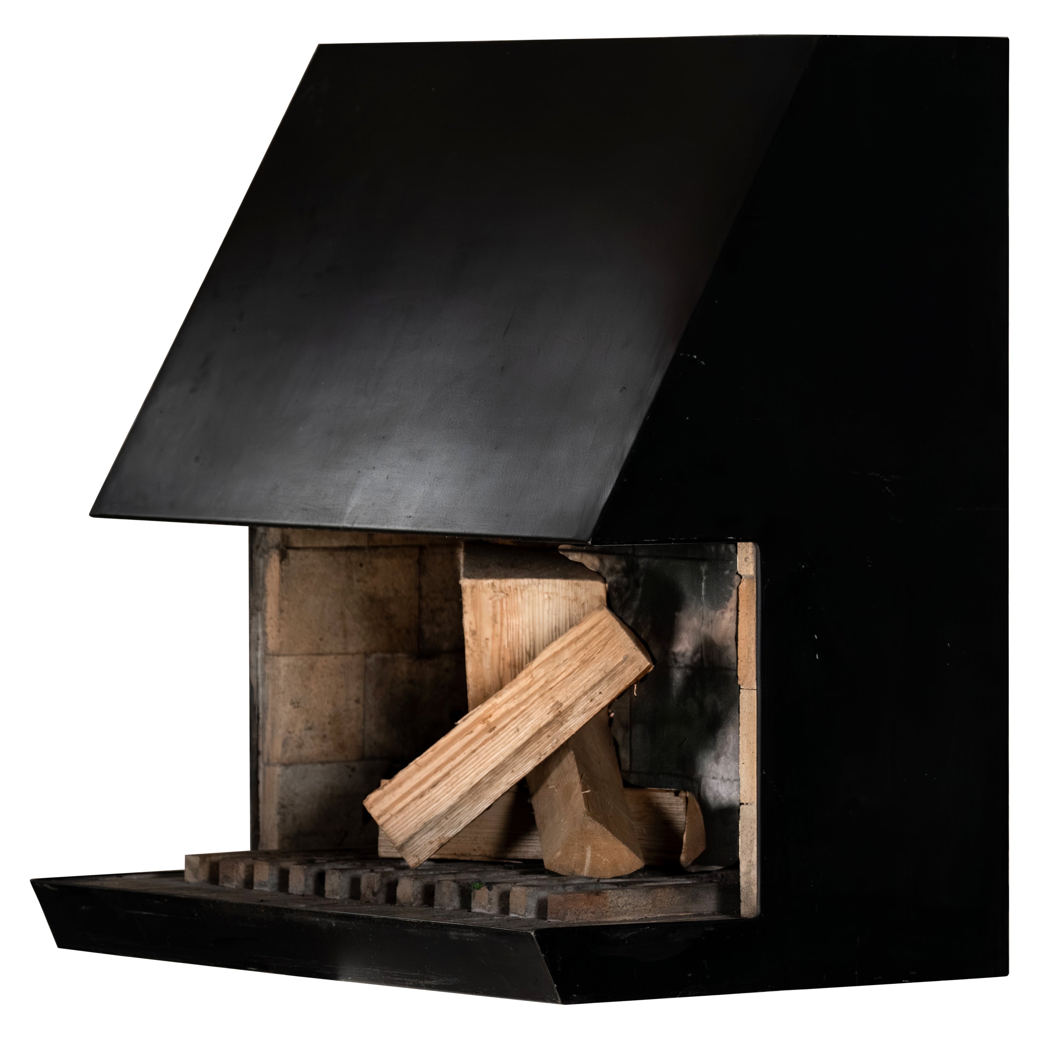 Chimenea mural "Nils Fagerholt Cubus N°1", Dinamarca 1971 Estufa Finn Juhl